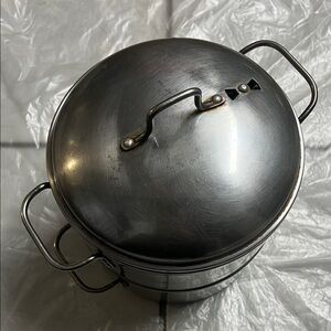 Double Premium Silver Cookware Steamer Set 7.5 inches wide & 4 inches deep